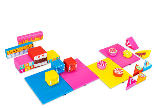 Set Softplay grande a tema caramelle con blocchi colorati per giocare