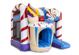 Mini castello gonfiabile multigiocatore gonfiabile a tema caramelle per bambini. Ordina i castelli gonfiabili online su JB Gonfiabili Italia