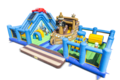 Acquistare un parco gioco gonfiabile completo con ostacoli e scivolo con il tema mondo mare