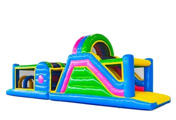Stormbaan in thema Happy Color voor kids bestellen. Koop opblaasbare stormbanen nu online bij JB Inflatables Nederland