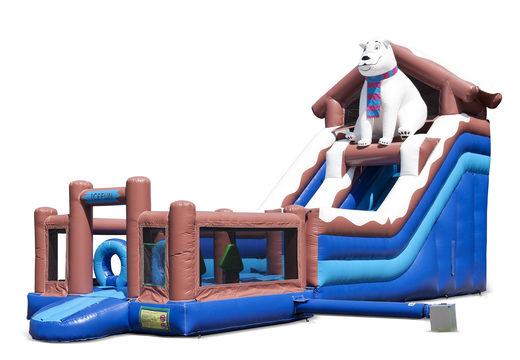 Ordina uno scivolo multifunzionale gonfiabile a tema orso polare con una piscina per bambini, un impressionante oggetto 3D, colori freschi e gli ostacoli 3D per i bambini. Acquista ora gli scivoli gonfiabili online su JB Gonfiabili Italia