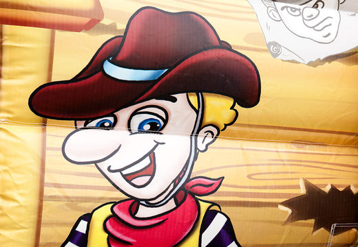 Acquistare un gioco gonfiabile multigioco con scivolo con il tema western per bambini