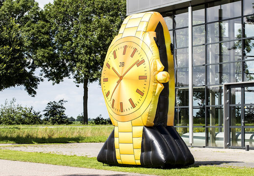 Acquista un orologio d'oro gonfiabile alto 4 metri. Ordina ora i giochi gonfiabili online su JB Gonfiabili Italia