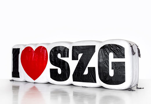 Acquista l'ingrandimento del prodotto del logo I love SZG gonfiabile. Ordina ora i gonfiabili 3d online su JB Gonfiabili Italia