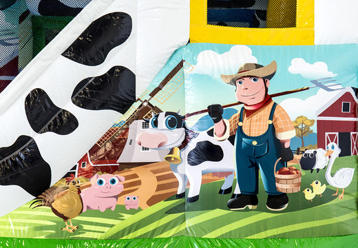 Acquista Jumpy Happy Farm castello gonfiabile con scivolo per bambini. Ordina i castelli gonfiabili online su JB Gonfiabili Italia