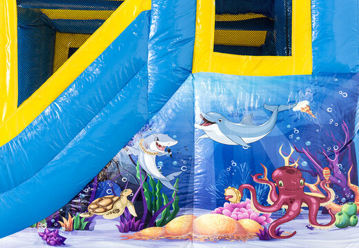 Ordina un piccolo castello gonfiabile multigiocatore per interni a tema oceano per bambini. Acquista castelli gonfiabili online su JB Gonfiabili Italia
