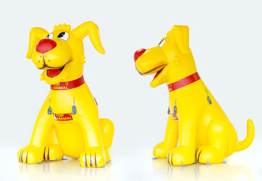 Acquista la mascotte animale della parte superiore del cane giallo personalizzata. Ordina ora i gonfiabili 3d online su JB Gonfiabili Italia
