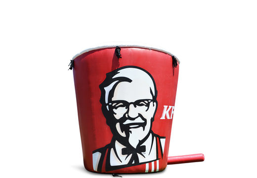 Ordina le promozioni di ingrandimento del secchio KFC con stampa a colori di 3 metri di altezza. Acquista pubblicità iblow up online su JB Gonfiabili Italia