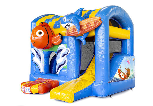 Acquista un piccolo castello gonfiabile per interni a tema Seaworld Nemo con scivolo per bambini. Ordina i castelli gonfiabili online su JB Gonfiabili Italia