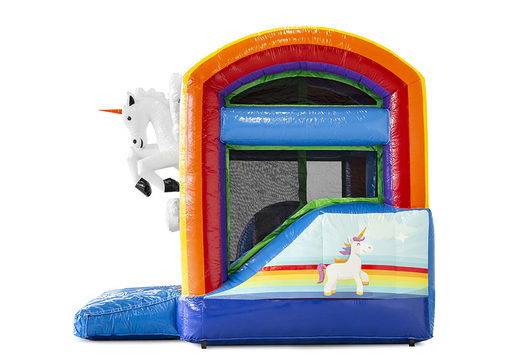 Ordina mini castello gonfiabile unicorno con scivolo per bambini. Acquista castelli gonfiabili online su JB Gonfiabili Italia