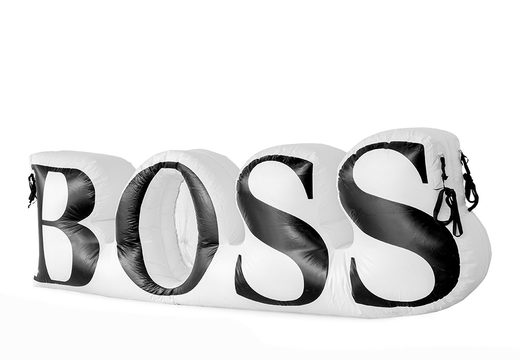 Ordina gli ingrandimenti del logo Hogo Boss multifunzionali. Acquista la replica del prodotto gonfiabile online su JB Gonfiabili Italia