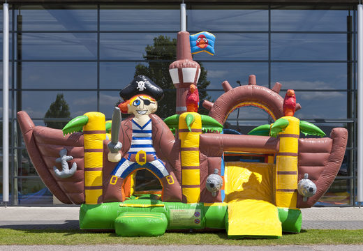 Mini castello gonfiabile multigiocatore a tema barca dei pirati per bambini. Ordina i castelli gonfiabili online su JB Gonfiabili Italia