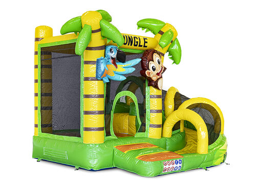 Acquista un piccolo castello gonfiabile multigiocatore per interni a tema giungla per bambini. Ordina i castelli gonfiabili online su JB Gonfiabili Italia
