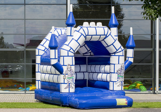 Tema del castello della piccola castello gonfiabile blu bianco in vendita per bambini su JB Gonfiabili Italia online