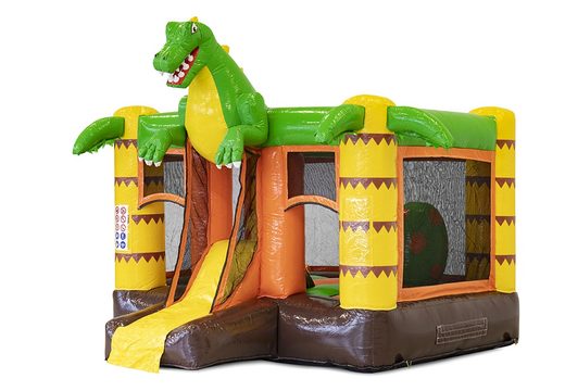 Mini castello gonfiabile a tema dinosauro disponibile per l'acquisto per i bambini. Ordina i castelli gonfiabili con scivolo online su JB Gonfiabili Italia