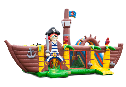 Acquista un grande castello gonfiabile multigiocatore per interni con scivolo nel tema XXL dei pirati per bambini. Ordina i castelli gonfiabili online su JB Gonfiabili Italia