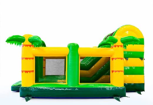 Acquista una castello gonfiabile per slidebox a tema Jungle con uno scivolo per bambini. Acquista castelli gonfiabili online su JB Gonfiabili Italia