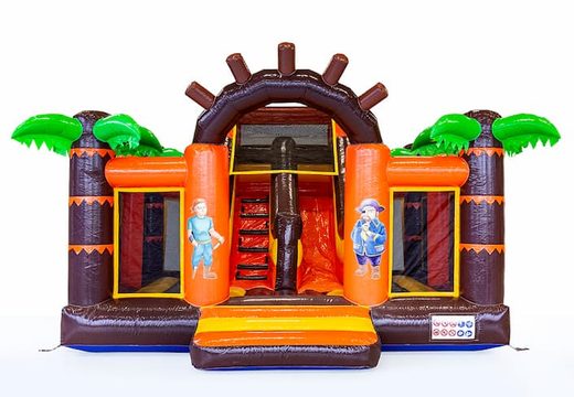 Ordina una castello gonfiabile a tema pirata slidebox con uno scivolo per bambini. Acquista castelli gonfiabili online su JB Gonfiabili Italia