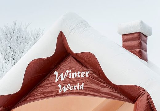 Skihut winterworld saltarelli gonfiabili medio con un camino 3D nella parte superiore per i bambini. Castello gonfiabile medio in vendita online su JB Gonfiabili Italia