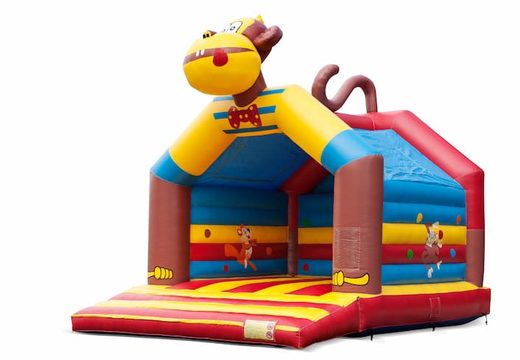 Acquista un grande castello gonfiabile per interni a tema scimmia per bambini. Disponibile su JB Gonfiabili Italia online