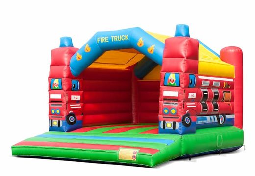 Acquista un grande castello gonfiabile al coperto a tema vigili del fuoco per bambini. Disponibile su JB Gonfiabili Italia online