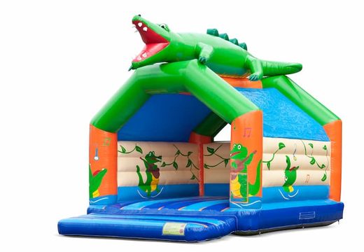 Acquista un grande castello gonfiabile per interni a tema coccodrillo per bambini. Disponibile su JB Gonfiabili Italia online