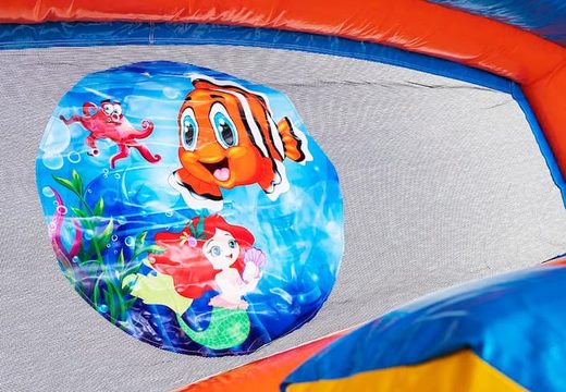 Multiplay splashy slide seaworld castello gonfiabile scivolo acquatico con un oggetto 3D da nemo in cima per bambini a JB Gonfiabili Italia. Acquista saltarelli gonfiabili acquatici online su JB Gonfiabili Italia