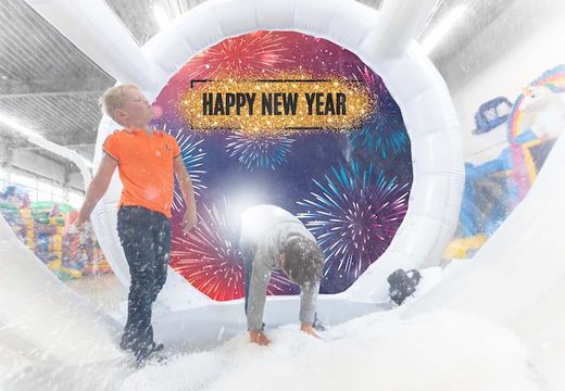 globo di neve ermetico con sfondo del nuovo anno per scattare foto in vendita
