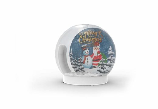 globo di neve gonfiabile modulare con effetto neve e sfondo natalizio per scattare foto