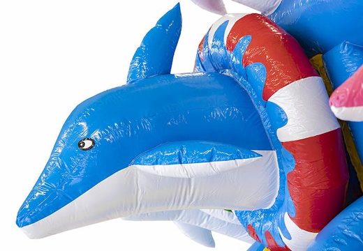 Ordina un castello gonfiabile gonfiabile a tema delfino in blu per bambini
