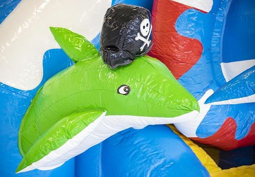 Acquista sdraietta gonfiabile con scivolo e con delfini in più colori per bambini