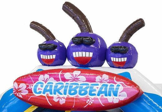 ordina scivolo Sdraietta gonfiabile combinata a tema caraibico con scivolo per bambini