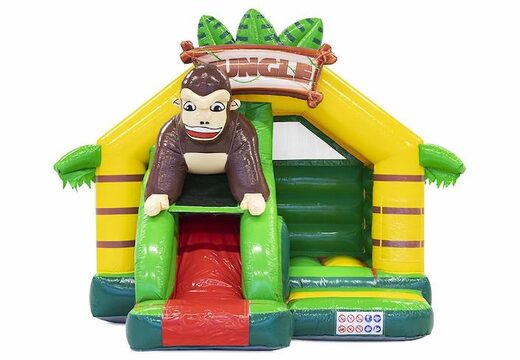 Acquista sdraietta gonfiabile Slide Combo con scivolo a tema giungla con gorilla su di esso
