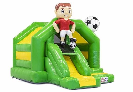 Ordina Sdraietta gonfiabile gonfiabile Slide combo con tema calcio in verde per bambini