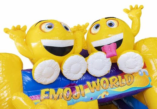 Sdraietta gonfiabile con scivolo giallo con emoji in vendita per bambini