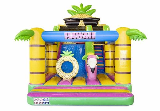 Acquista scivolo gonfiabile con sezione castello gonfiabile in tema hawaii per bambini