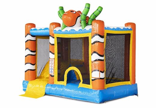 Castello gonfiabile con vasca, scivolo e pesce arancione in vendita su JB Inflatables