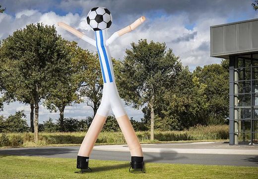Ordina ora lo skyman di 6 m con 2 gambe e palla 3d in blu e bianco online su JB Gonfiabili Italia. Consegna veloce per tutti i pupazzi gonfiabili standard