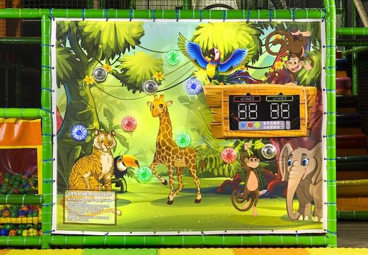 Parete del parco giochi con punti interattivi e tema safari per far giocare i bambini in vendita