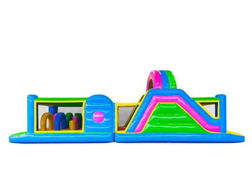 Ordina un castello gonfiabile di 13 metri a colori felici per bambini. Acquista ora i percorsi ad ostacoli gonfiabili online su JB Gonfiabili Italia