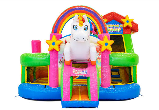 Ordina il castello gonfiabile Funcity in tema Unicorno per bambini. Acquista ora buttafuori gonfiabili su JB Gonfiabili Italia