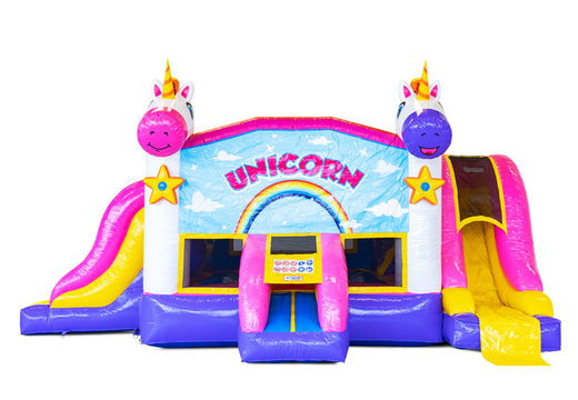 Ordina il castello gonfiabile gonfiabile Slide Park Combo Unicorn per bambini. Acquista ora castelli gonfiabili gonfiabili con scivolo su JB Gonfiabili Italia