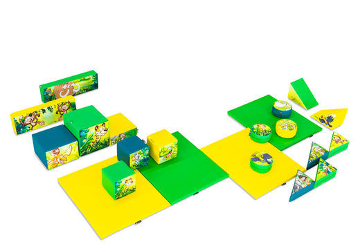 Set Softplay grande a tema Giungla Dino con blocchi colorati per giocare