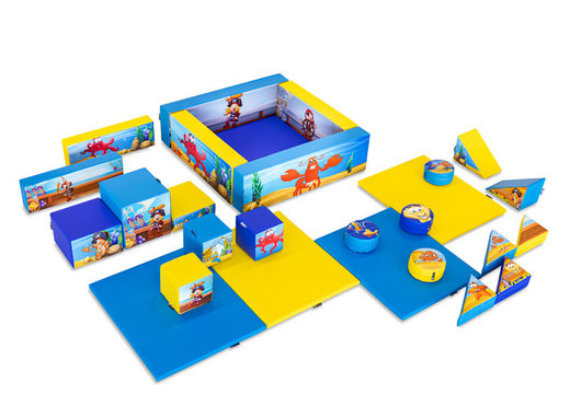 Set Softplay XL a tema Pirati del mondo marino con blocchi colorati per giocare