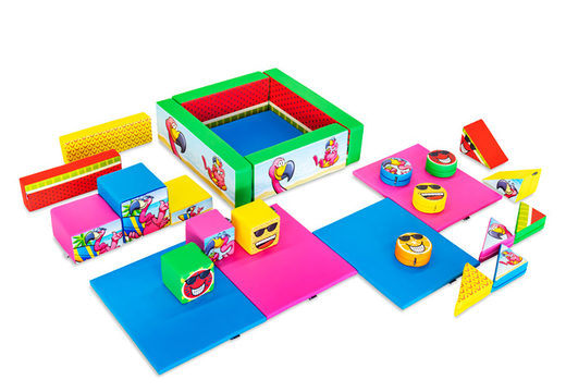Set Softplay XL a tema Flamingo Hawaii con blocchi colorati per giocare