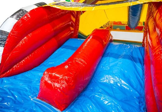 Acquista lo scivolo blu, giallo e rosso del castello gonfiabile Slide Combo Doubleslide da JB