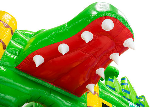 Figura in 3D sul castello gonfiabile Dubbelslide con tema della bocca del coccodrillo