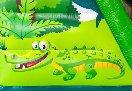 Illustrazione di un coccodrillo nella giungla sul modulo di percorso a ostacoli Base Jump