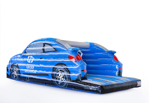 Opblaasbare Volkswagen auto springkussen in  blauw bestellen bij JB Inflatables Nederland. Vraag nu gratis ontwerp aan voor opblaasbare luchtkussens met uw eigen specificaties